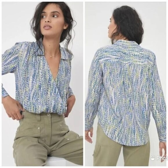 Anthropologie Pilcro Tisha surplice blouse size L - Picture 1 of 7